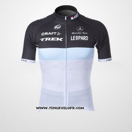 2011 Maillot Ciclismo Trek Leqpard Azur et Noir Manches Courtes et Cuissard